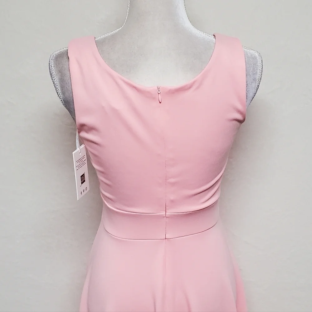 GRACE KARIN Women's Cocktail Bubblegum Pink Sleeveless Wrap V-Neck A-line Dress